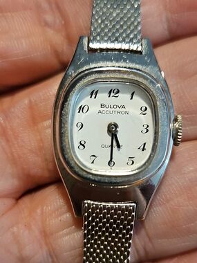 Bulova Accutron Silver Tone Ladies Watch - White Dial